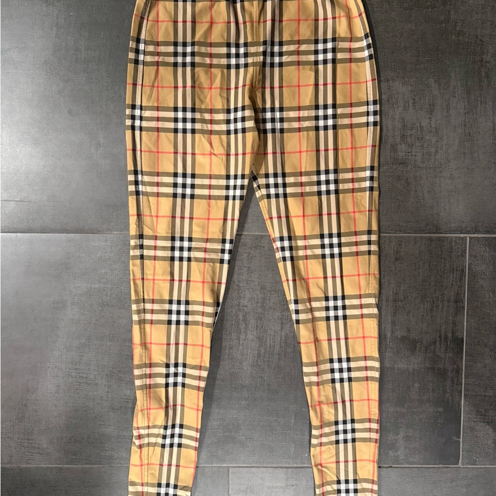 Burberry Checkered Trousers in Tan and Black